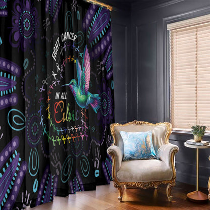 Australia Indigenous Aboriginal Arts Window Curtain Hummingbird - Fight Cancer In All Colors
