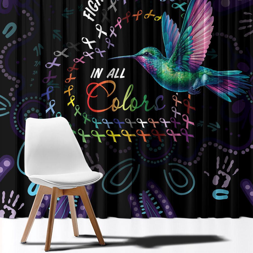 Australia Indigenous Aboriginal Arts Window Curtain Hummingbird - Fight Cancer In All Colors