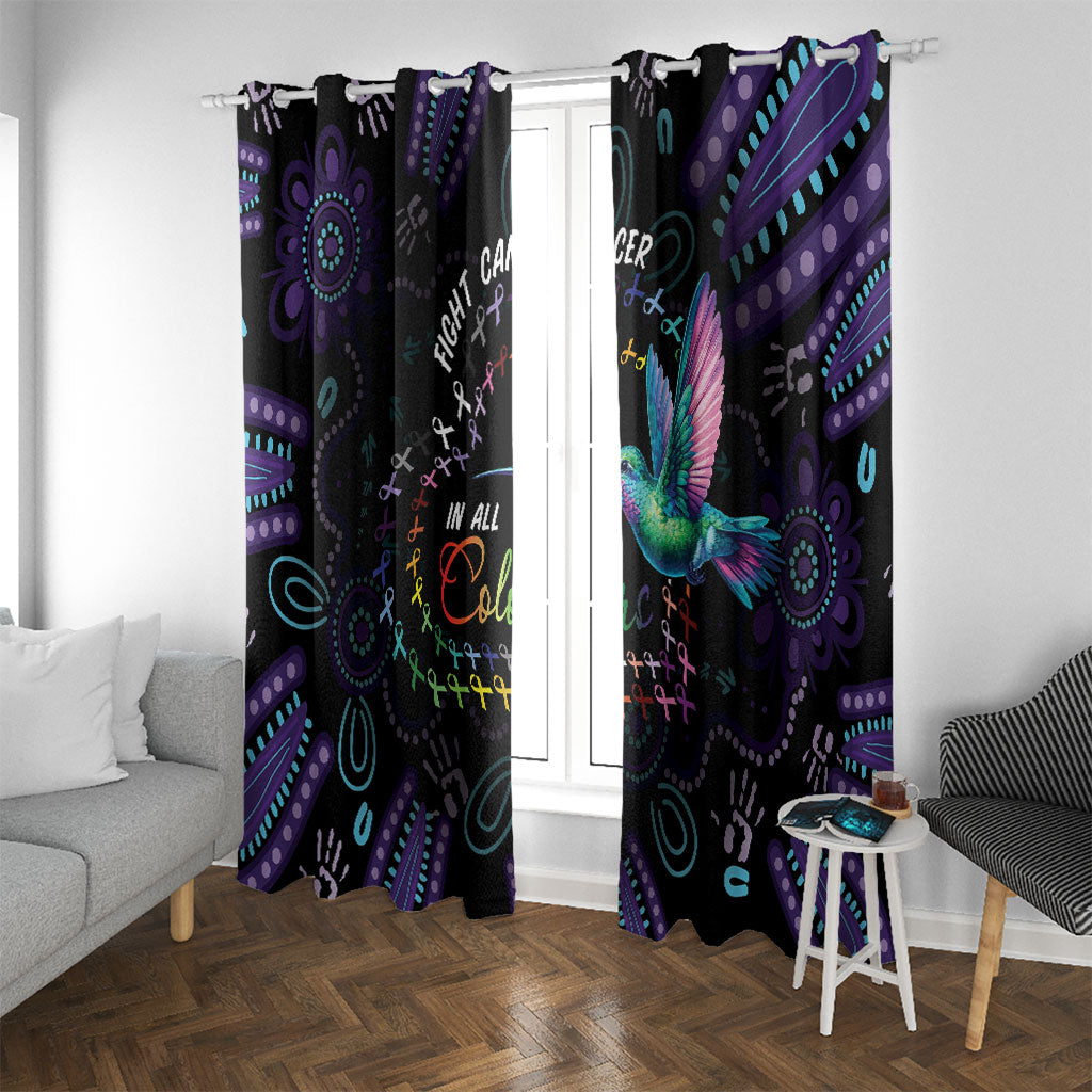 Australia Indigenous Aboriginal Arts Window Curtain Hummingbird - Fight Cancer In All Colors
