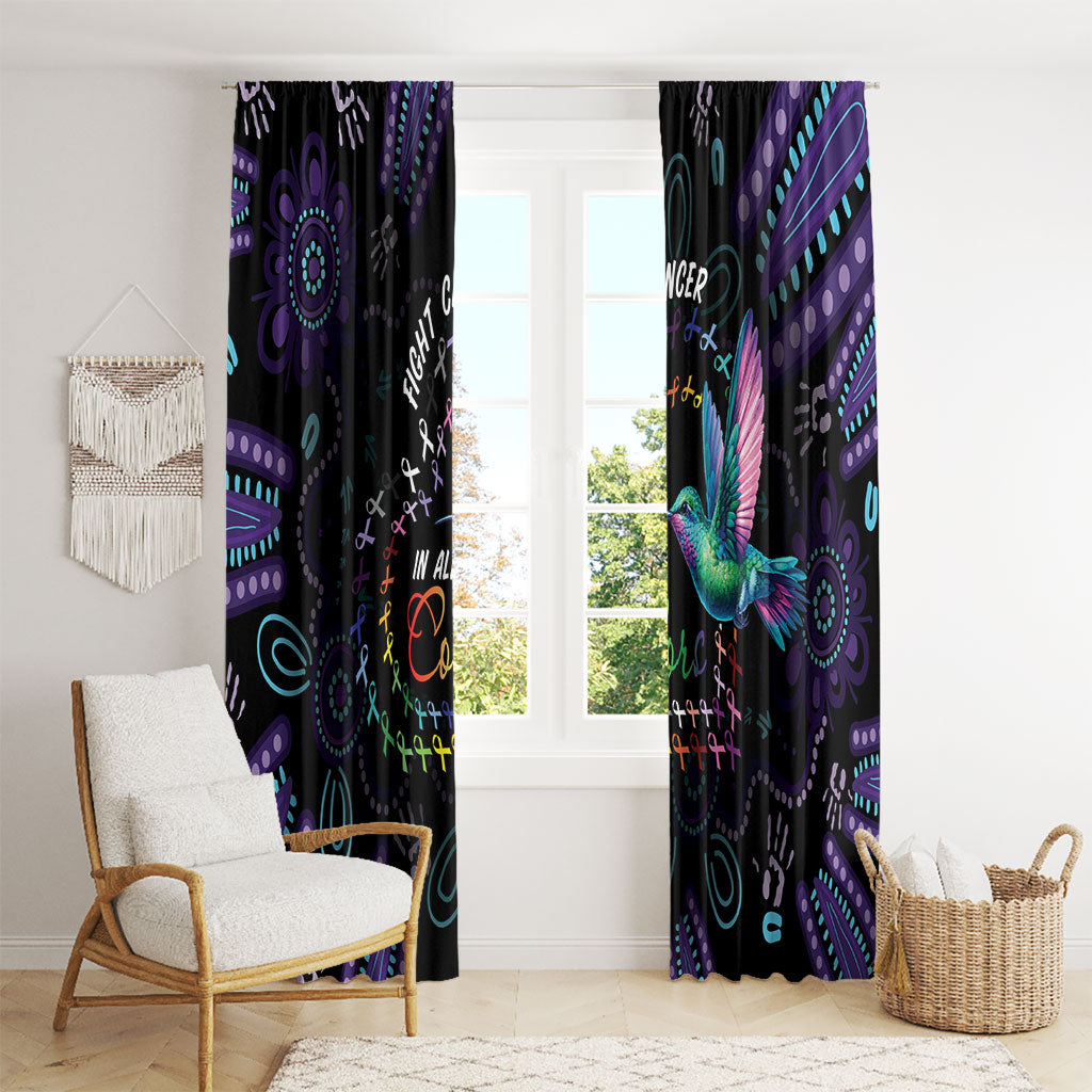 Australia Indigenous Aboriginal Arts Window Curtain Hummingbird - Fight Cancer In All Colors