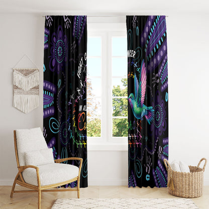 Australia Indigenous Aboriginal Arts Window Curtain Hummingbird - Fight Cancer In All Colors
