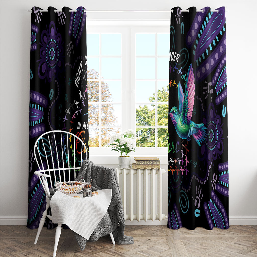 Australia Indigenous Aboriginal Arts Window Curtain Hummingbird - Fight Cancer In All Colors