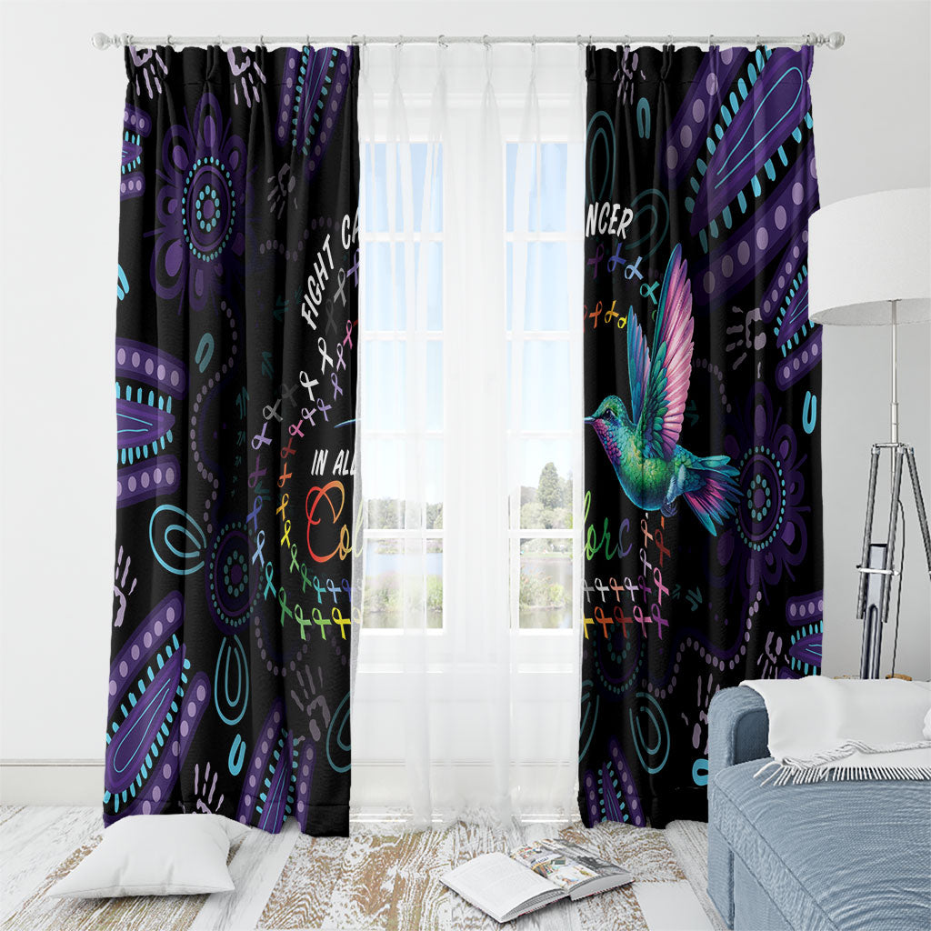 Australia Indigenous Aboriginal Arts Window Curtain Hummingbird - Fight Cancer In All Colors
