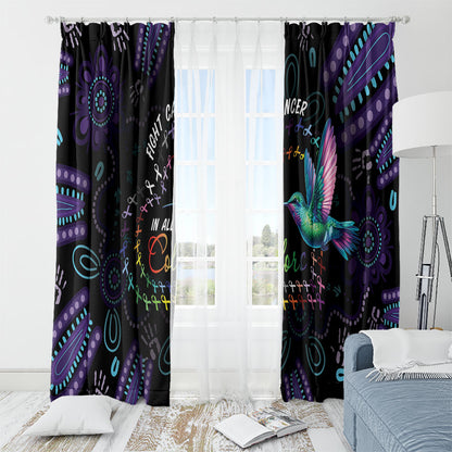 Australia Indigenous Aboriginal Arts Window Curtain Hummingbird - Fight Cancer In All Colors
