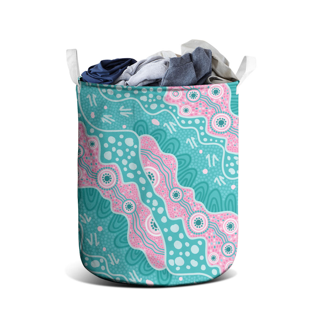 Hereditary Cancer Prevention Australia Indigenous Laundry Basket Pink and Teal