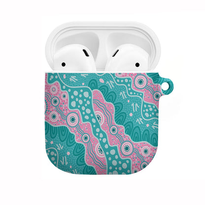 Hereditary Cancer Prevention Australia Indigenous AirPods Case Pink and Teal