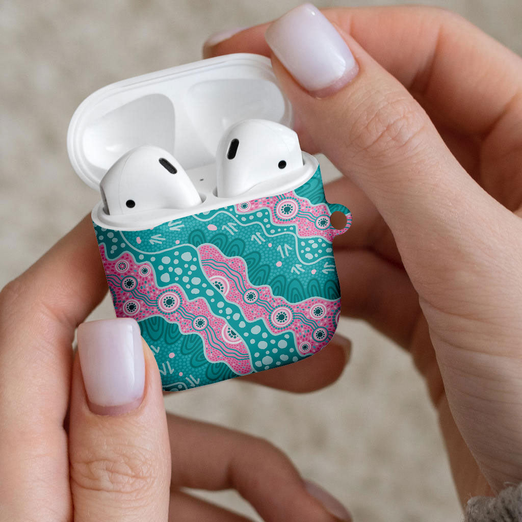 Hereditary Cancer Prevention Australia Indigenous AirPods Case Pink and Teal