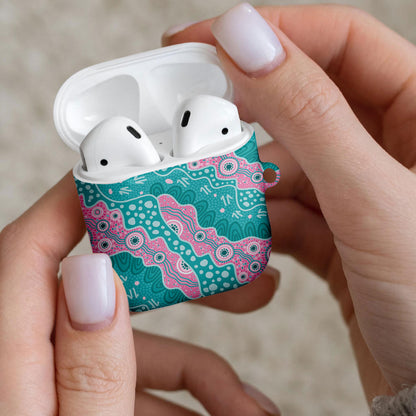 Hereditary Cancer Prevention Australia Indigenous AirPods Case Pink and Teal