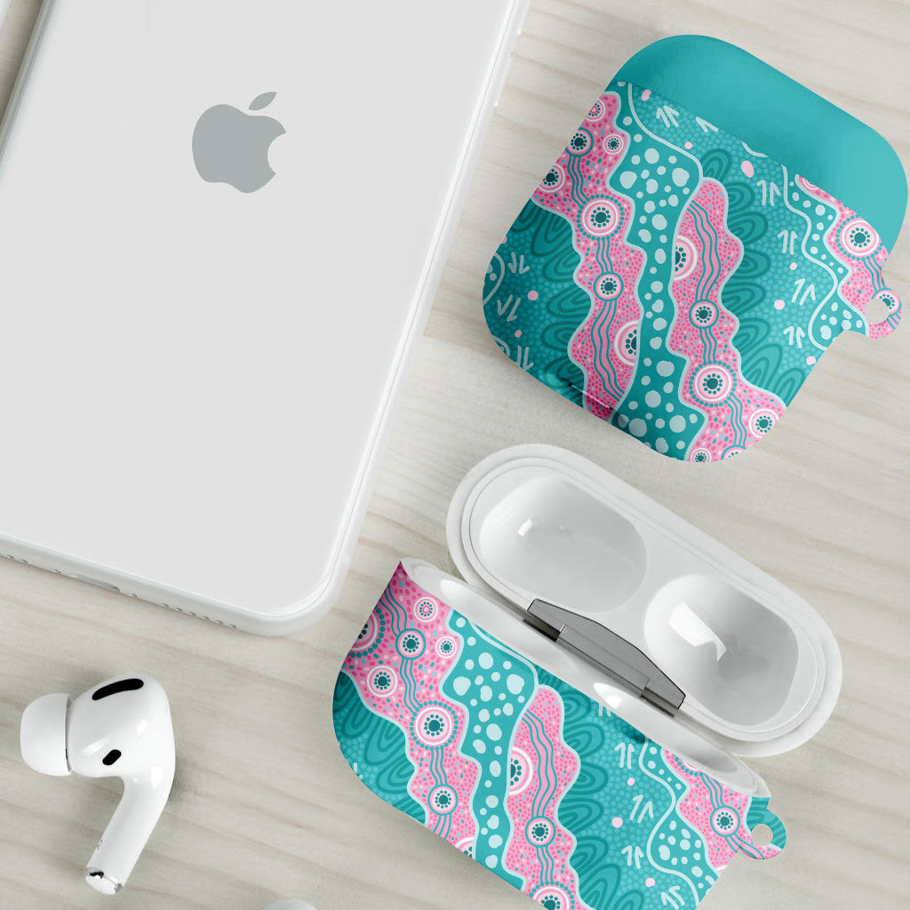 Hereditary Cancer Prevention Australia Indigenous AirPods Case Pink and Teal