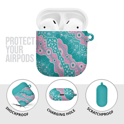 Hereditary Cancer Prevention Australia Indigenous AirPods Case Pink and Teal