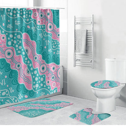 Hereditary Cancer Prevention Australia Indigenous Bathroom Set Pink and Teal