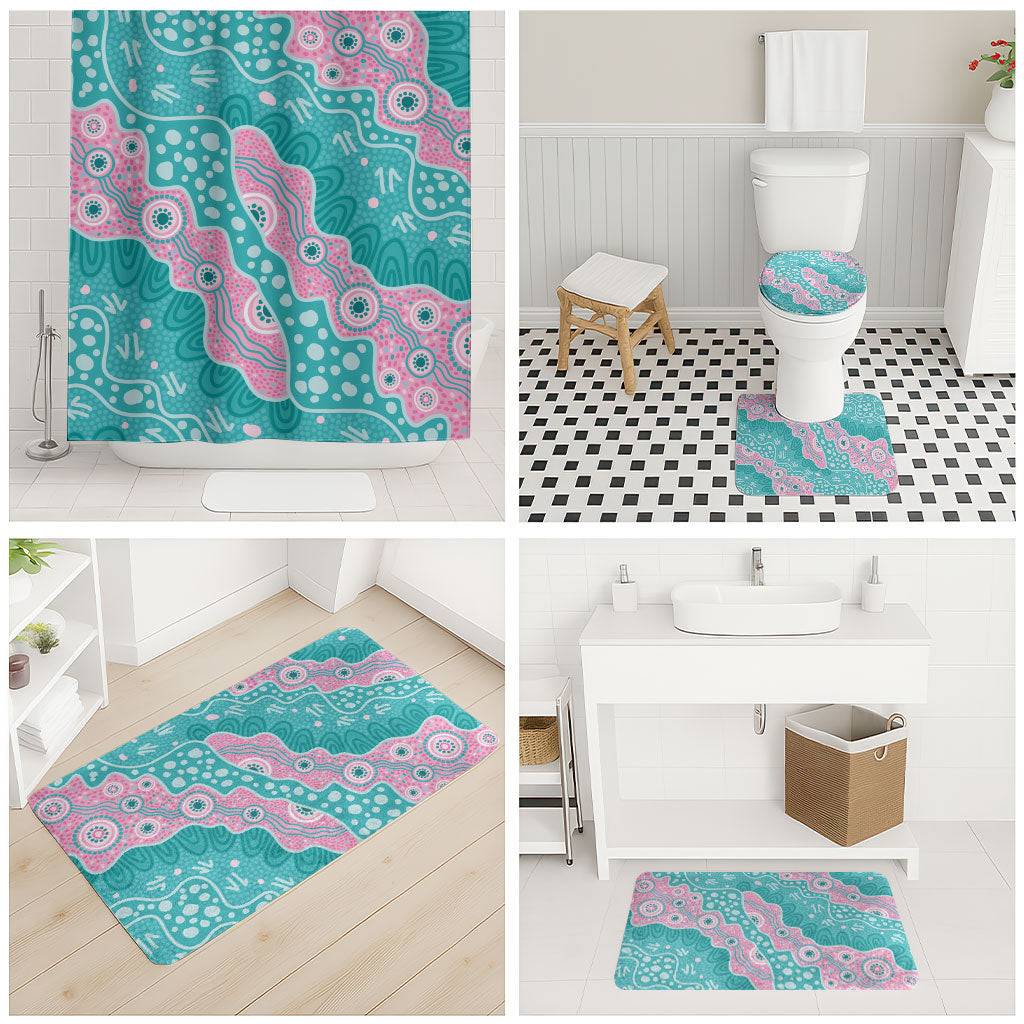 Hereditary Cancer Prevention Australia Indigenous Bathroom Set Pink and Teal