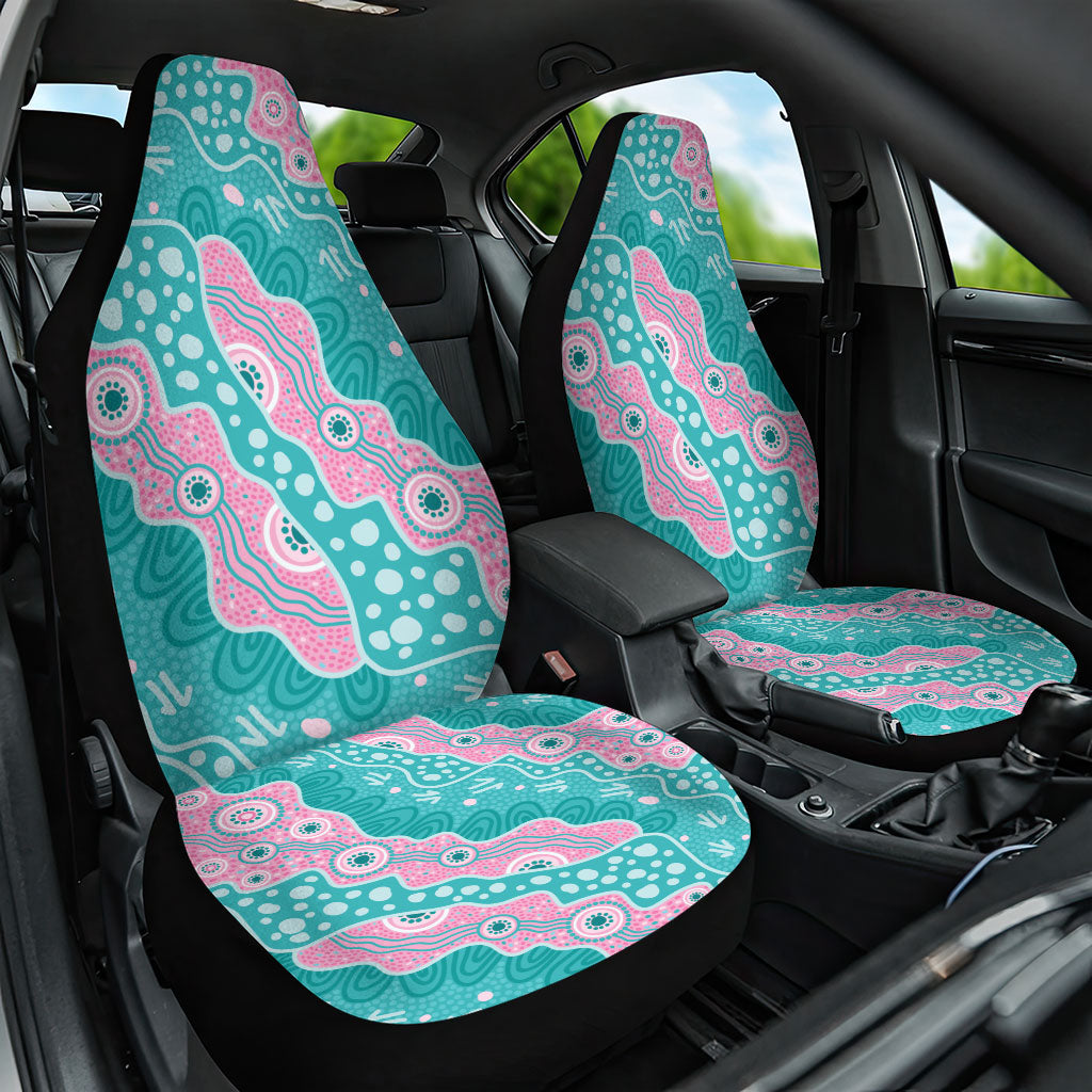 Hereditary Cancer Prevention Australia Indigenous Car Seat Cover Pink and Teal