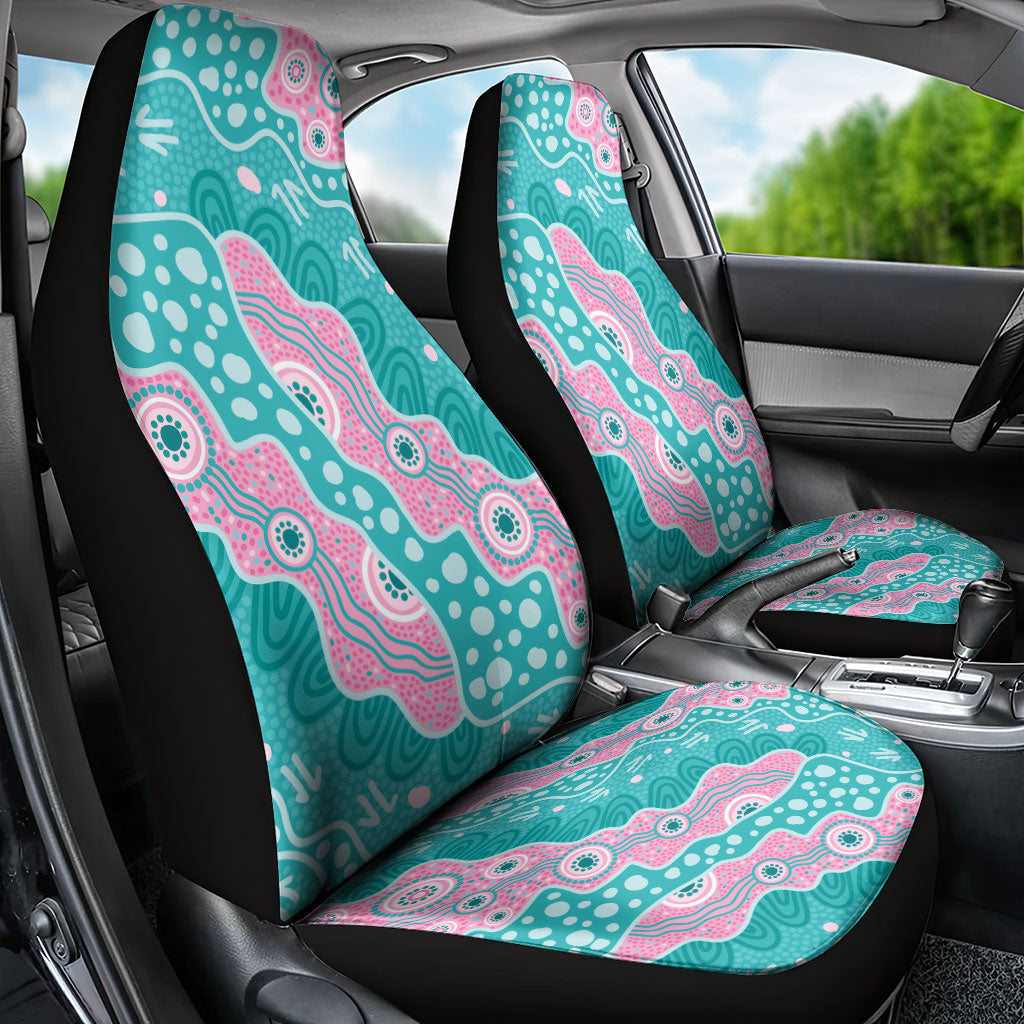 Hereditary Cancer Prevention Australia Indigenous Car Seat Cover Pink and Teal