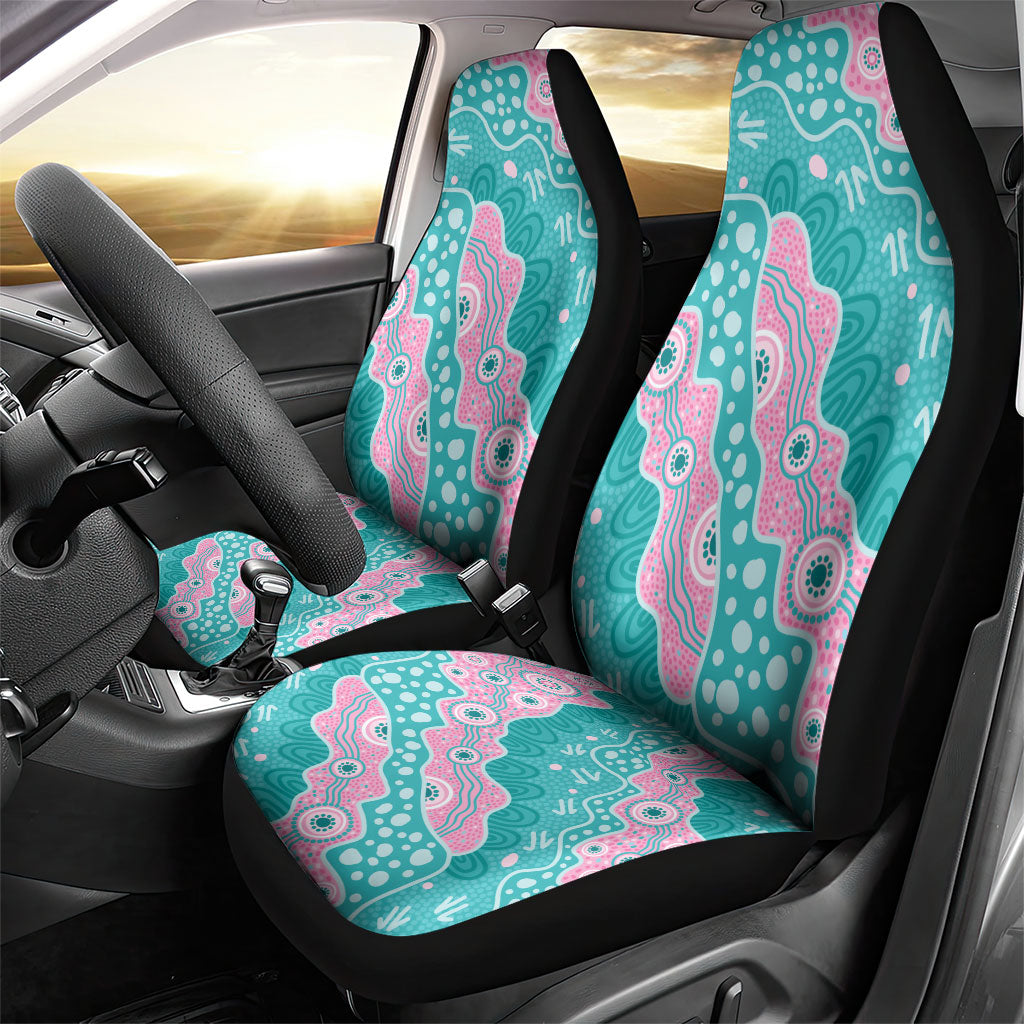 Hereditary Cancer Prevention Australia Indigenous Car Seat Cover Pink and Teal