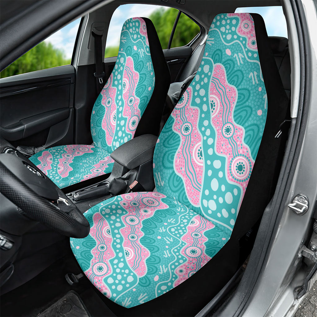 Hereditary Cancer Prevention Australia Indigenous Car Seat Cover Pink and Teal