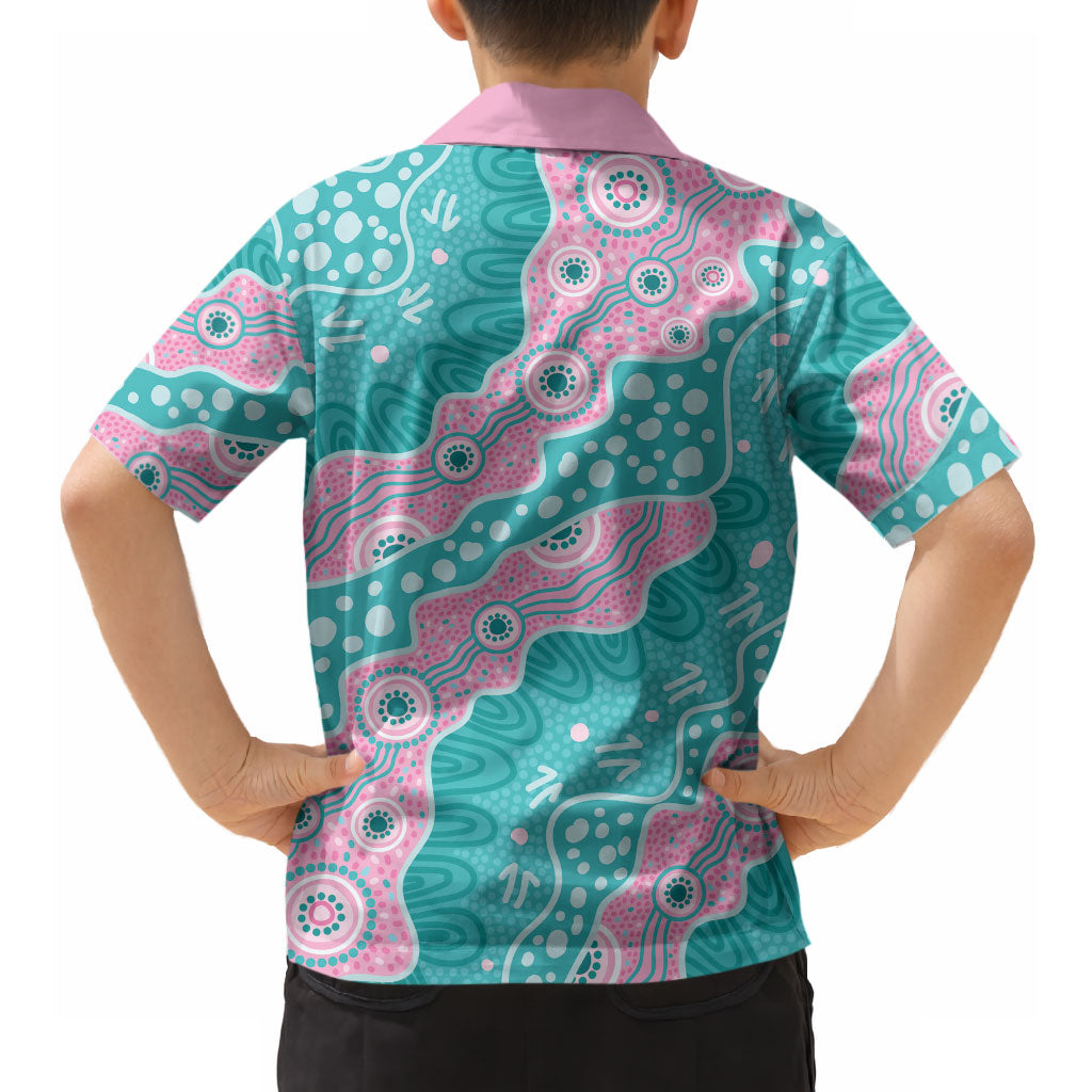 Hereditary Cancer Prevention Australia Indigenous Hawaiian Shirt Pink and Teal