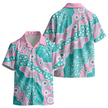 Hereditary Cancer Prevention Australia Indigenous Kid Hawaiian Shirt Pink and Teal