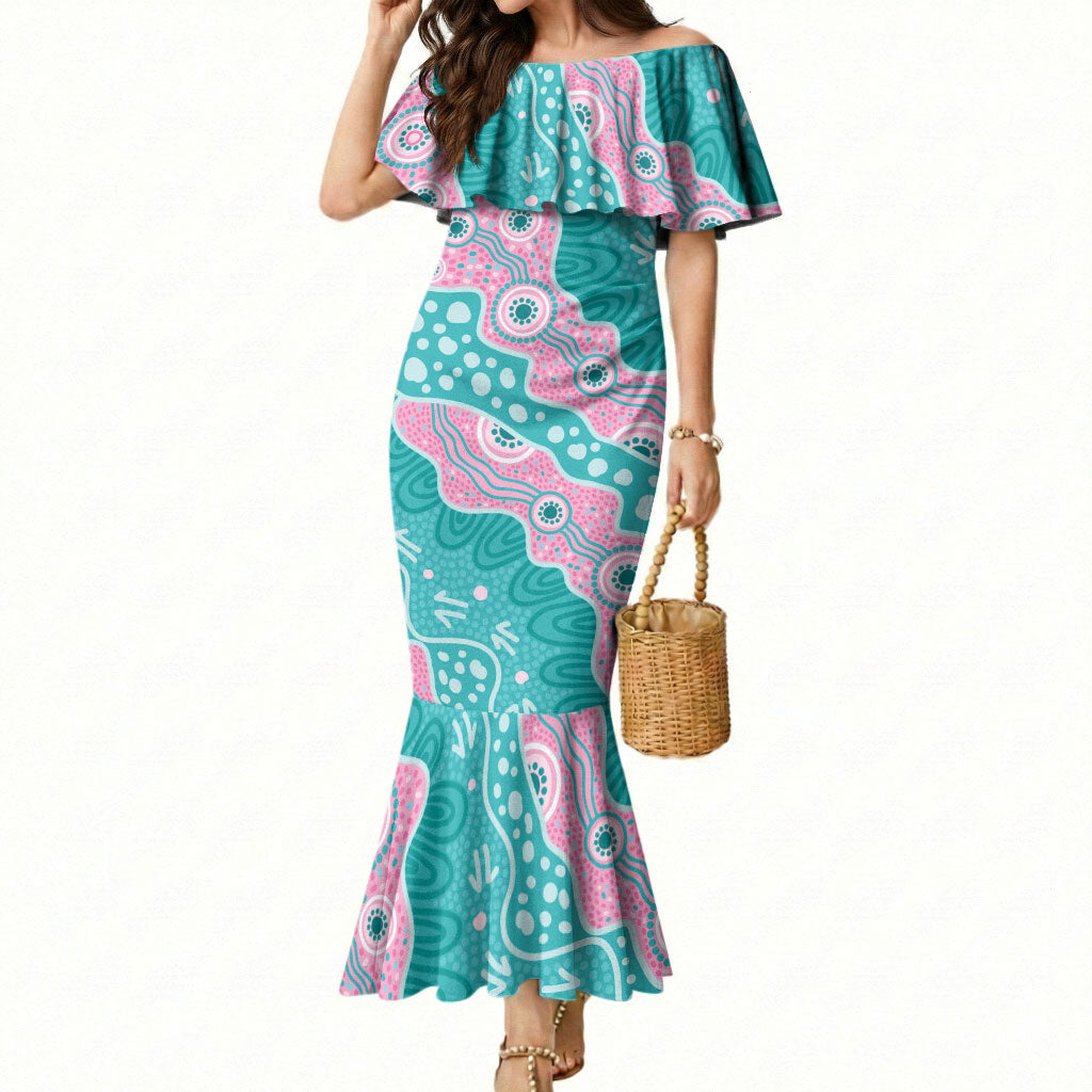 Hereditary Cancer Prevention Australia Indigenous Mermaid Dress Pink and Teal