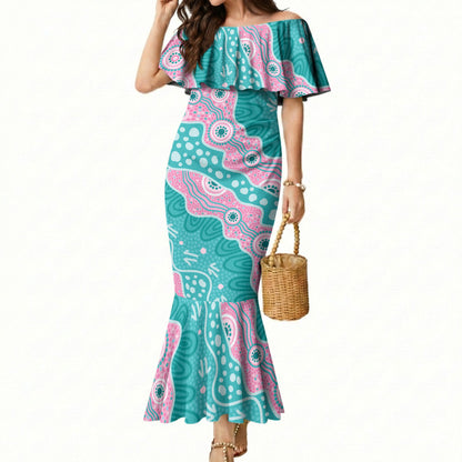 Hereditary Cancer Prevention Australia Indigenous Mermaid Dress Pink and Teal