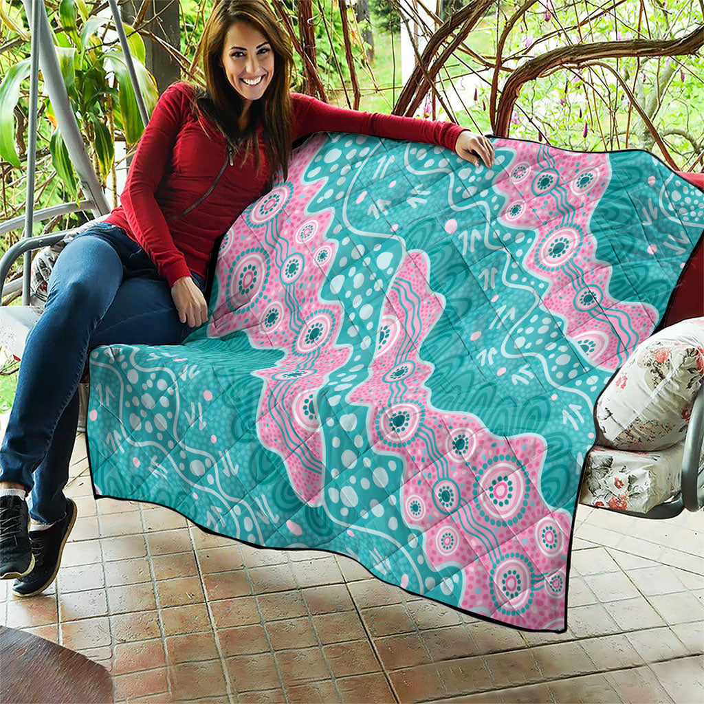 Hereditary Cancer Prevention Australia Indigenous Quilt Pink and Teal