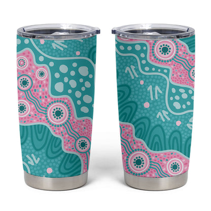 Hereditary Cancer Prevention Australia Indigenous Tumbler Cup Pink and Teal