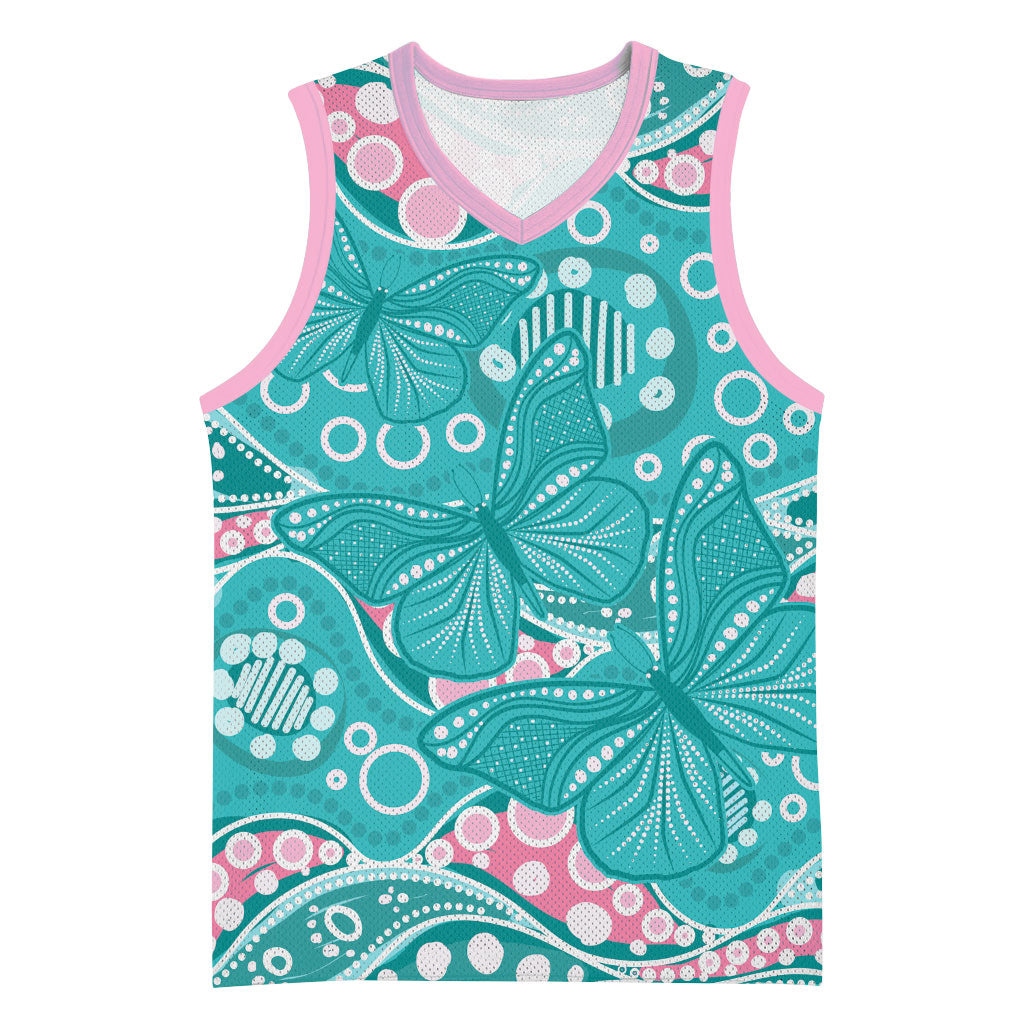Australia Hereditary Cancer Prevention Basketball Jersey Aboriginal Butterflies
