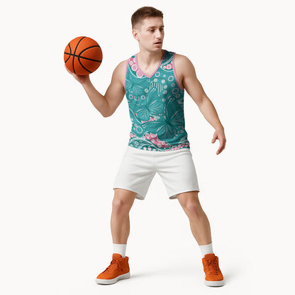 Australia Hereditary Cancer Prevention Basketball Jersey Aboriginal Butterflies