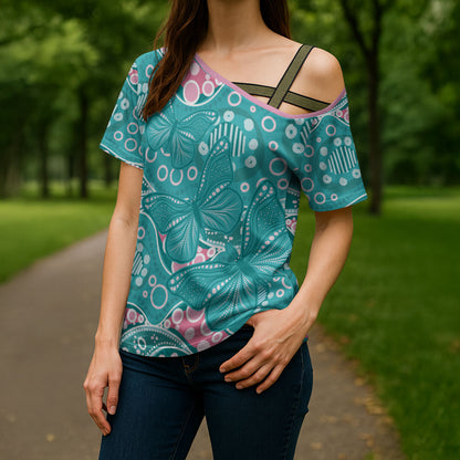 Australia Hereditary Cancer Prevention Cross Shoulder Shirt Aboriginal Butterflies