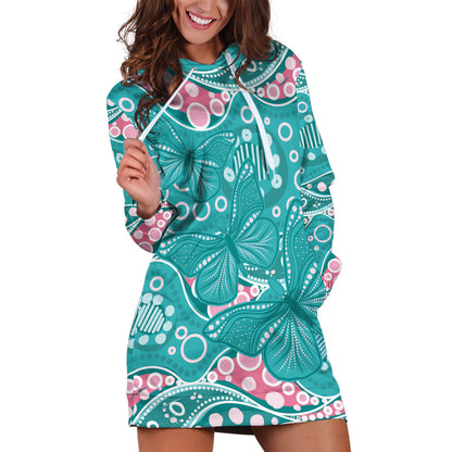 Australia Hereditary Cancer Prevention Hoodie Dress Aboriginal Butterflies