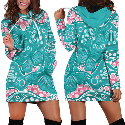 Australia Hereditary Cancer Prevention Hoodie Dress Aboriginal Butterflies