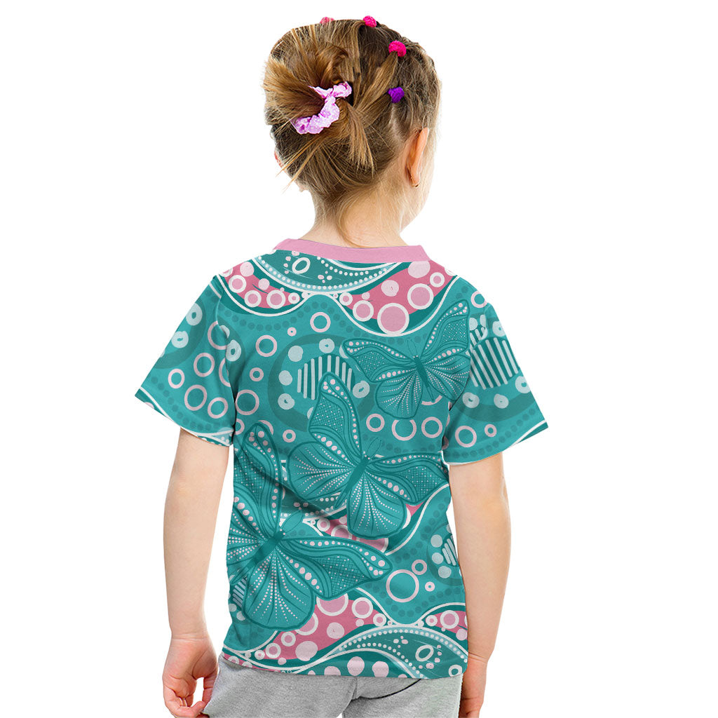 Australia Hereditary Cancer Prevention Kid T Shirt Aboriginal Butterflies