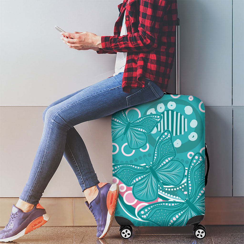 Australia Hereditary Cancer Prevention Luggage Cover Aboriginal Butterflies