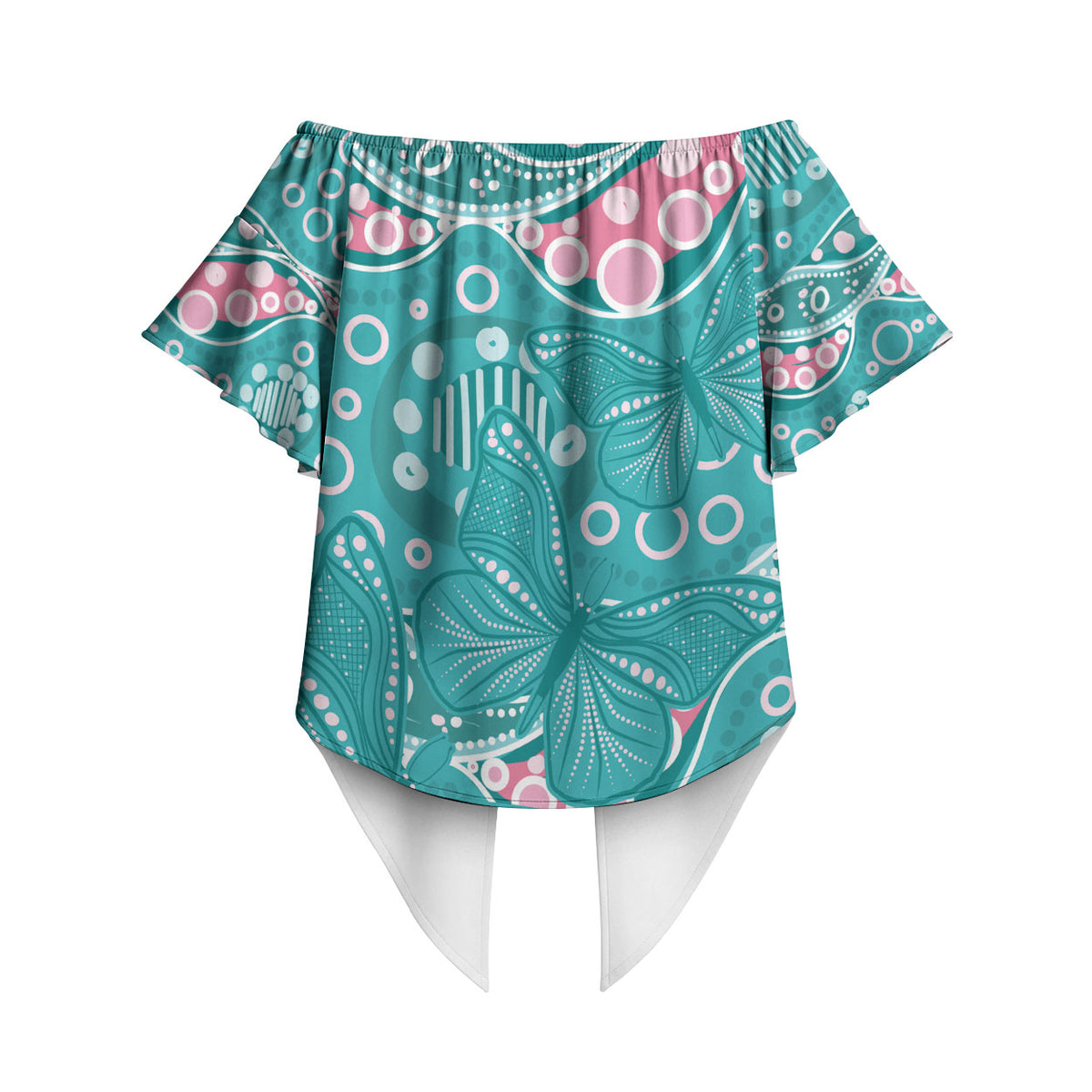 Australia Hereditary Cancer Prevention Off Shoulder Wrap Waist Top Aboriginal Butterflies