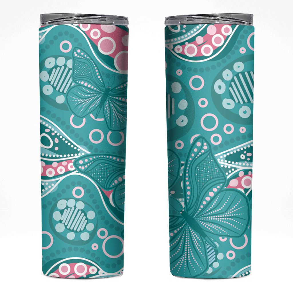 Australia Hereditary Cancer Prevention Skinny Tumbler Aboriginal Butterflies