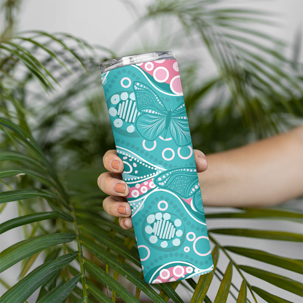 Australia Hereditary Cancer Prevention Skinny Tumbler Aboriginal Butterflies