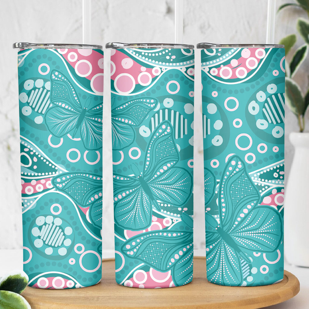 Australia Hereditary Cancer Prevention Skinny Tumbler Aboriginal Butterflies