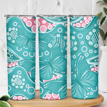 Australia Hereditary Cancer Prevention Skinny Tumbler Aboriginal Butterflies