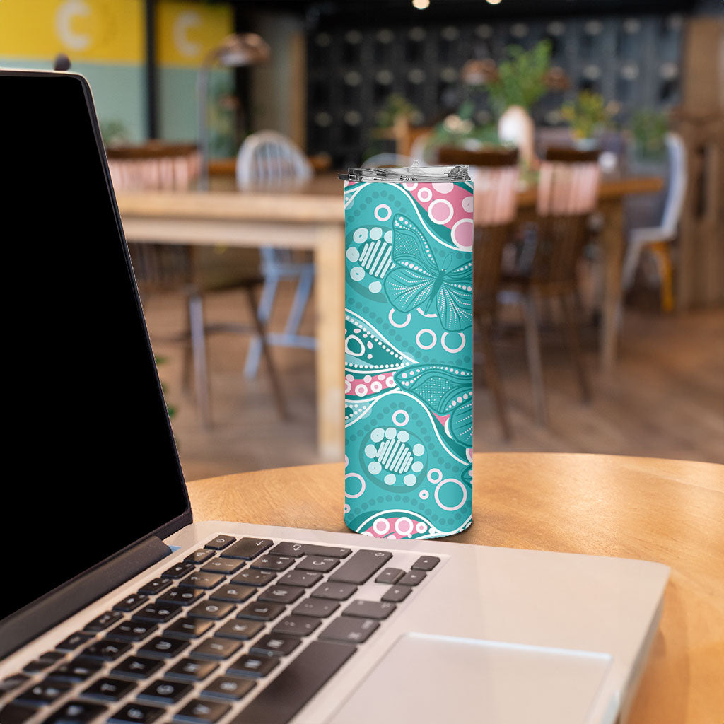 Australia Hereditary Cancer Prevention Skinny Tumbler Aboriginal Butterflies