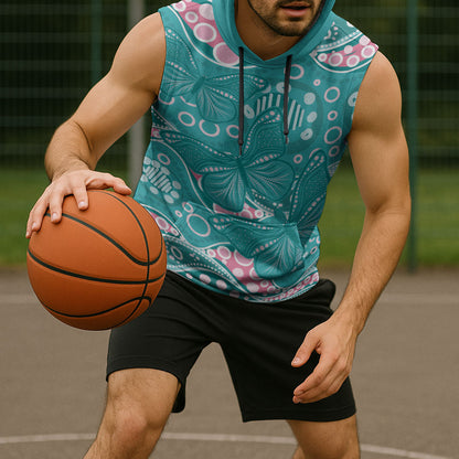 Australia Hereditary Cancer Prevention Sleeveless Hoodie Aboriginal Butterflies
