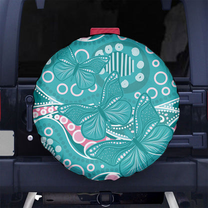 Australia Hereditary Cancer Prevention Spare Tire Cover Aboriginal Butterflies