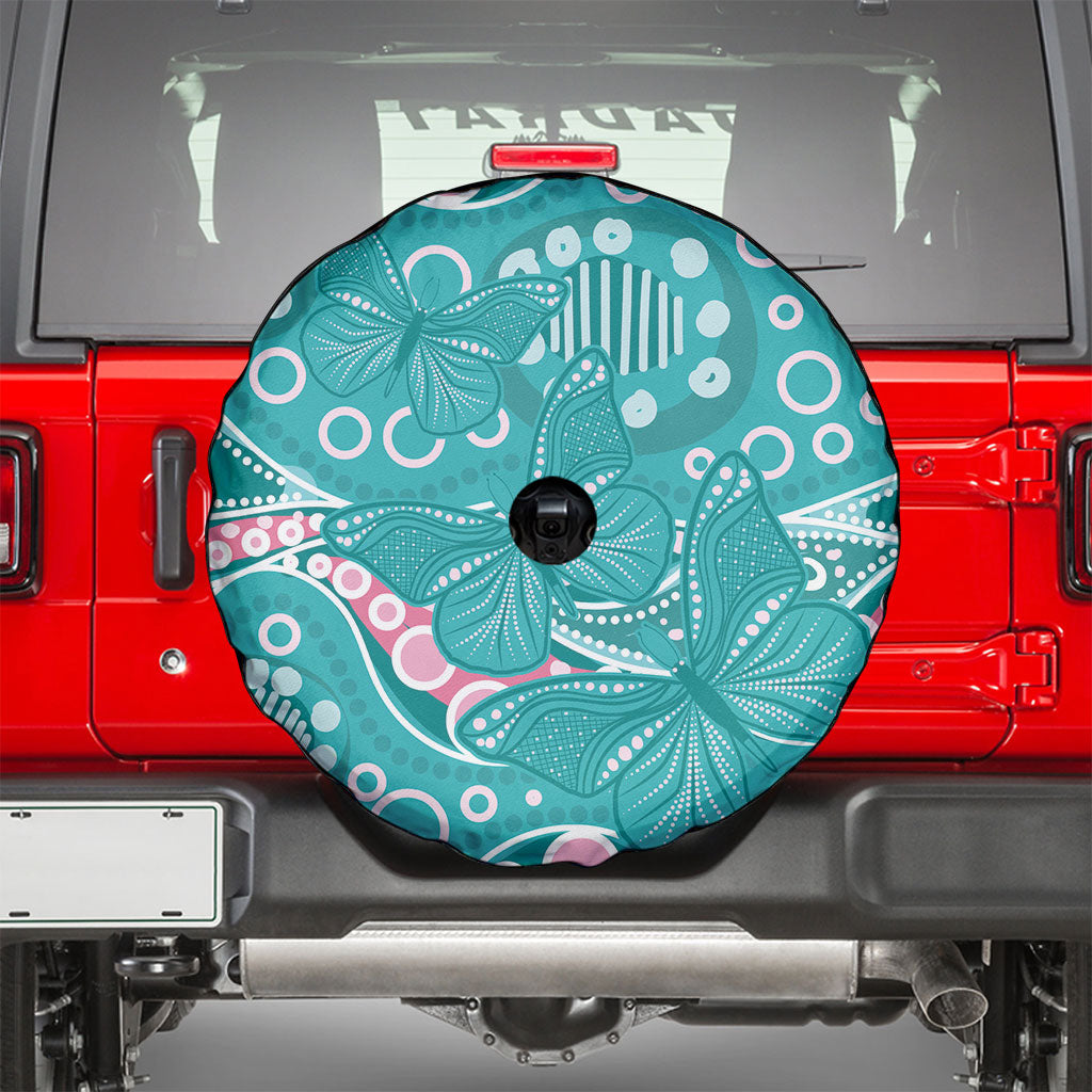 Australia Hereditary Cancer Prevention Spare Tire Cover Aboriginal Butterflies