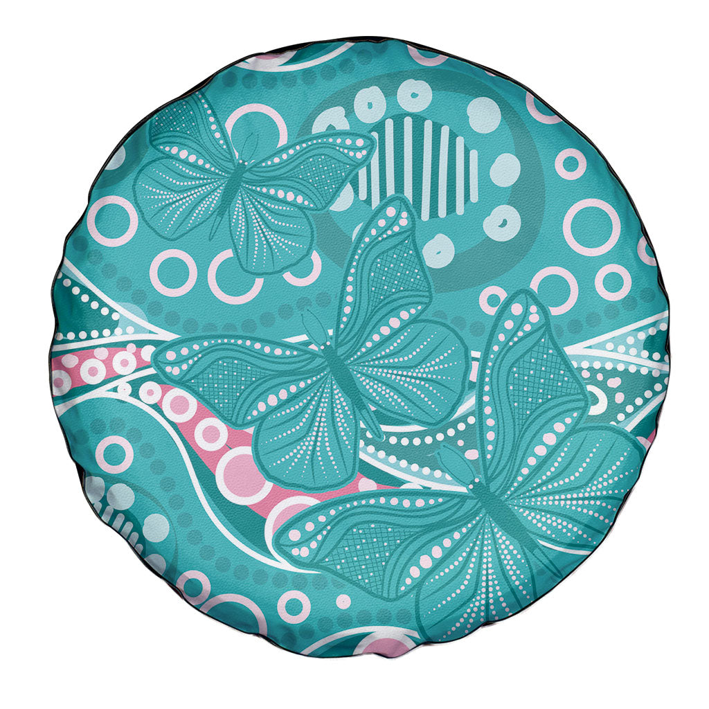 Australia Hereditary Cancer Prevention Spare Tire Cover Aboriginal Butterflies
