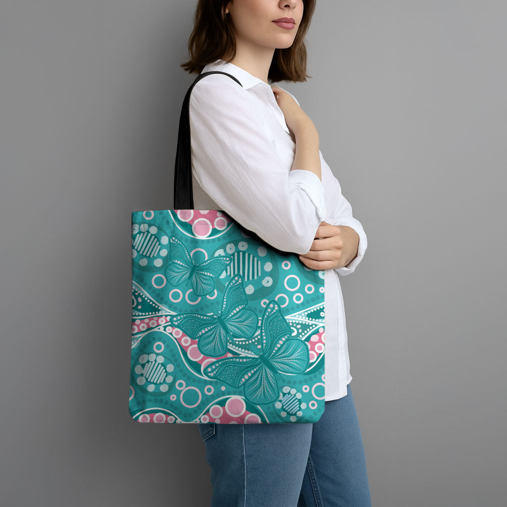Australia Hereditary Cancer Prevention Tote Bag Aboriginal Butterflies