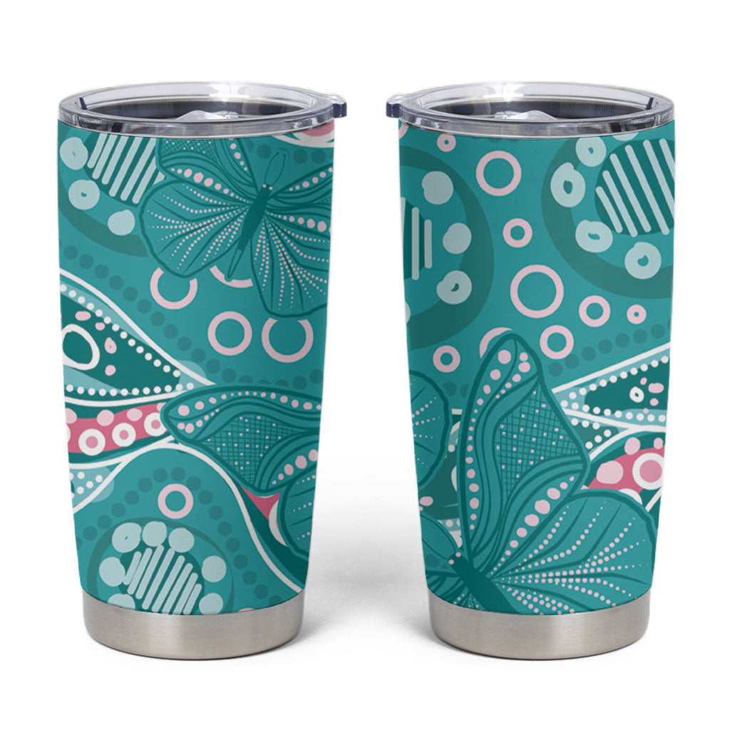 Australia Hereditary Cancer Prevention Tumbler Cup Aboriginal Butterflies