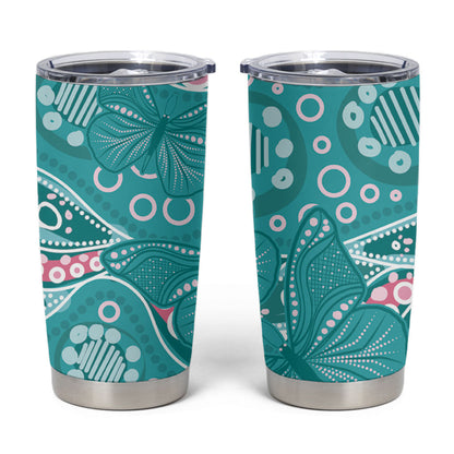 Australia Hereditary Cancer Prevention Tumbler Cup Aboriginal Butterflies