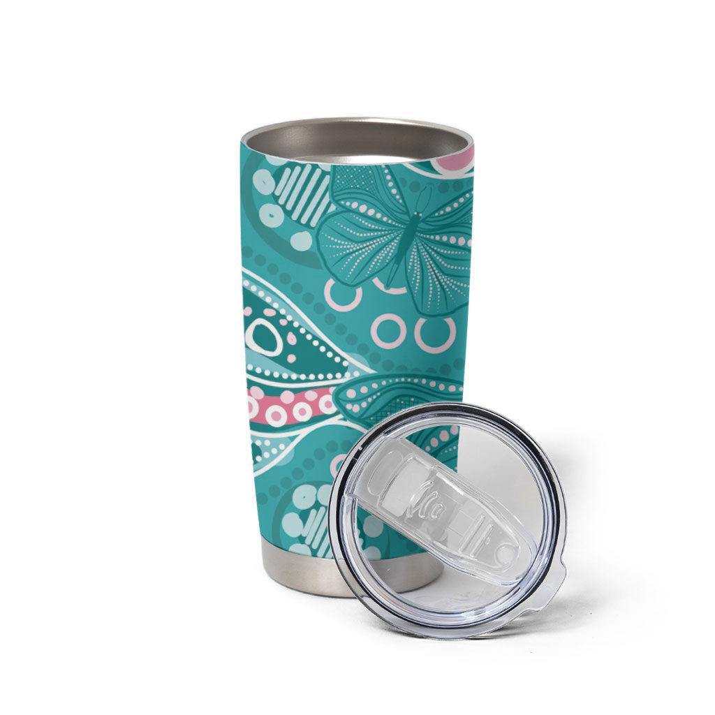 Australia Hereditary Cancer Prevention Tumbler Cup Aboriginal Butterflies