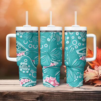 Australia Hereditary Cancer Prevention Tumbler With Handle Aboriginal Butterflies
