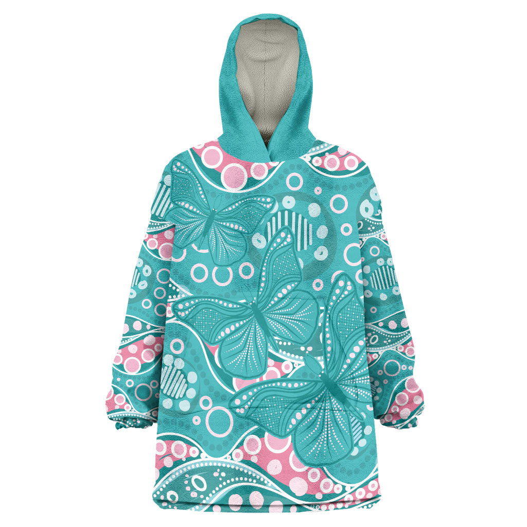Australia Hereditary Cancer Prevention Wearable Blanket Hoodie Aboriginal Butterflies