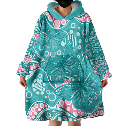 Australia Hereditary Cancer Prevention Wearable Blanket Hoodie Aboriginal Butterflies
